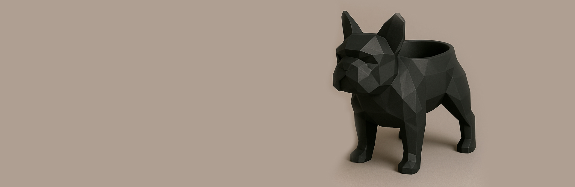 Banner com a mensagem 'Adote um pet', mostrando um cachorro olhando com ternura